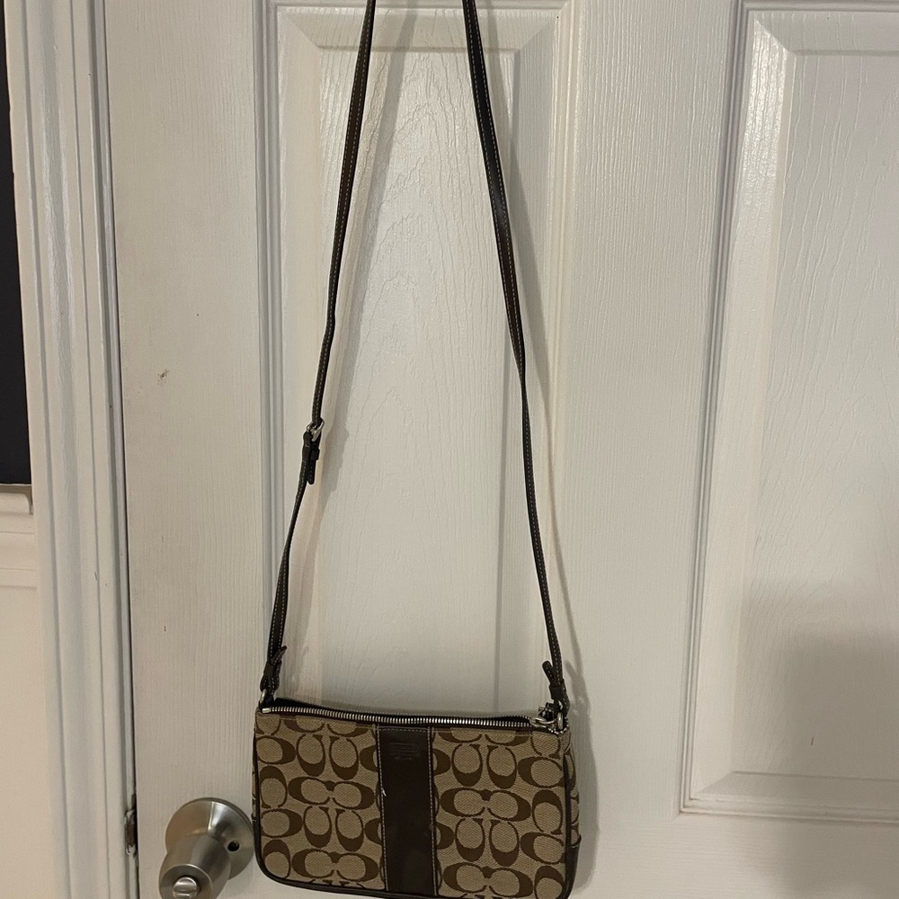 Coach Tan and Brown Crossbody Bag